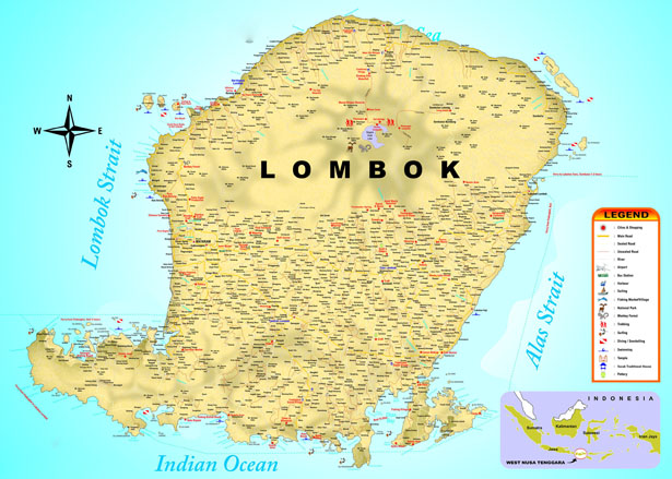 Carte Lombok Generale Lombok Map Blog Bali