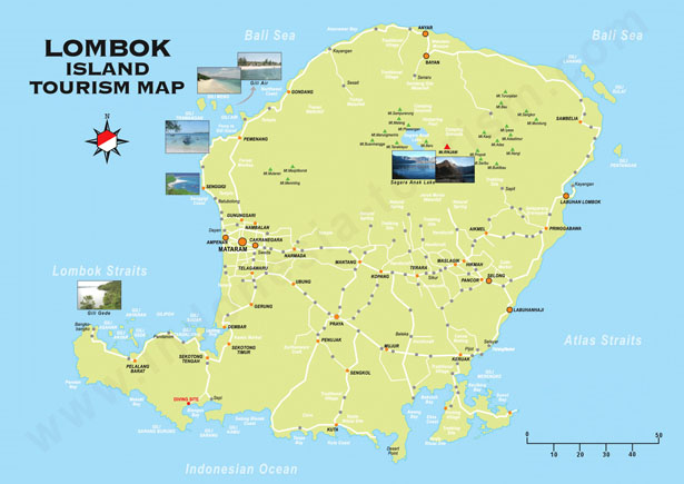 Carte Lombok Touristique Lombok Map Blog Bali